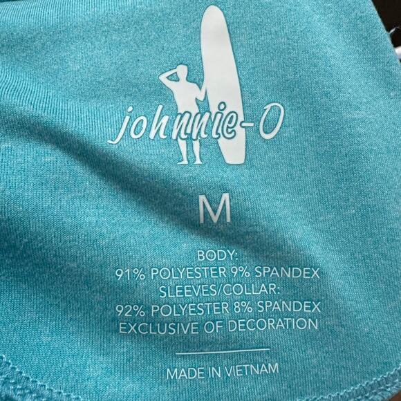 JOHNNIE-O Bert Quarter-Zip Pullover Baja Blue Stripe Performance Shirt M NWT - Picture 3 of 5